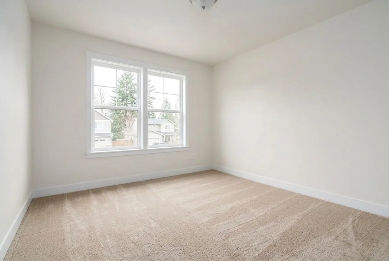 Empty bedroom before staging