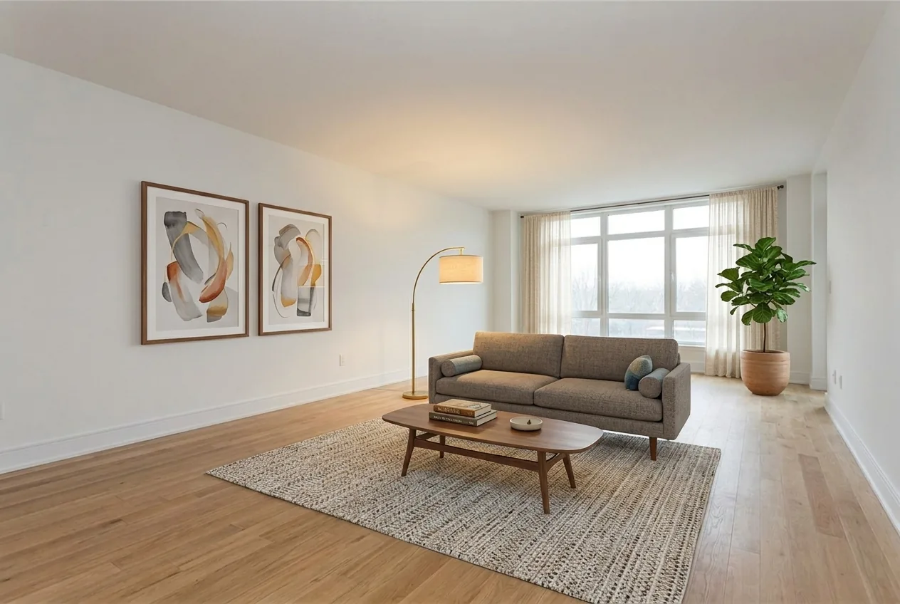 A living room after virtual staging
