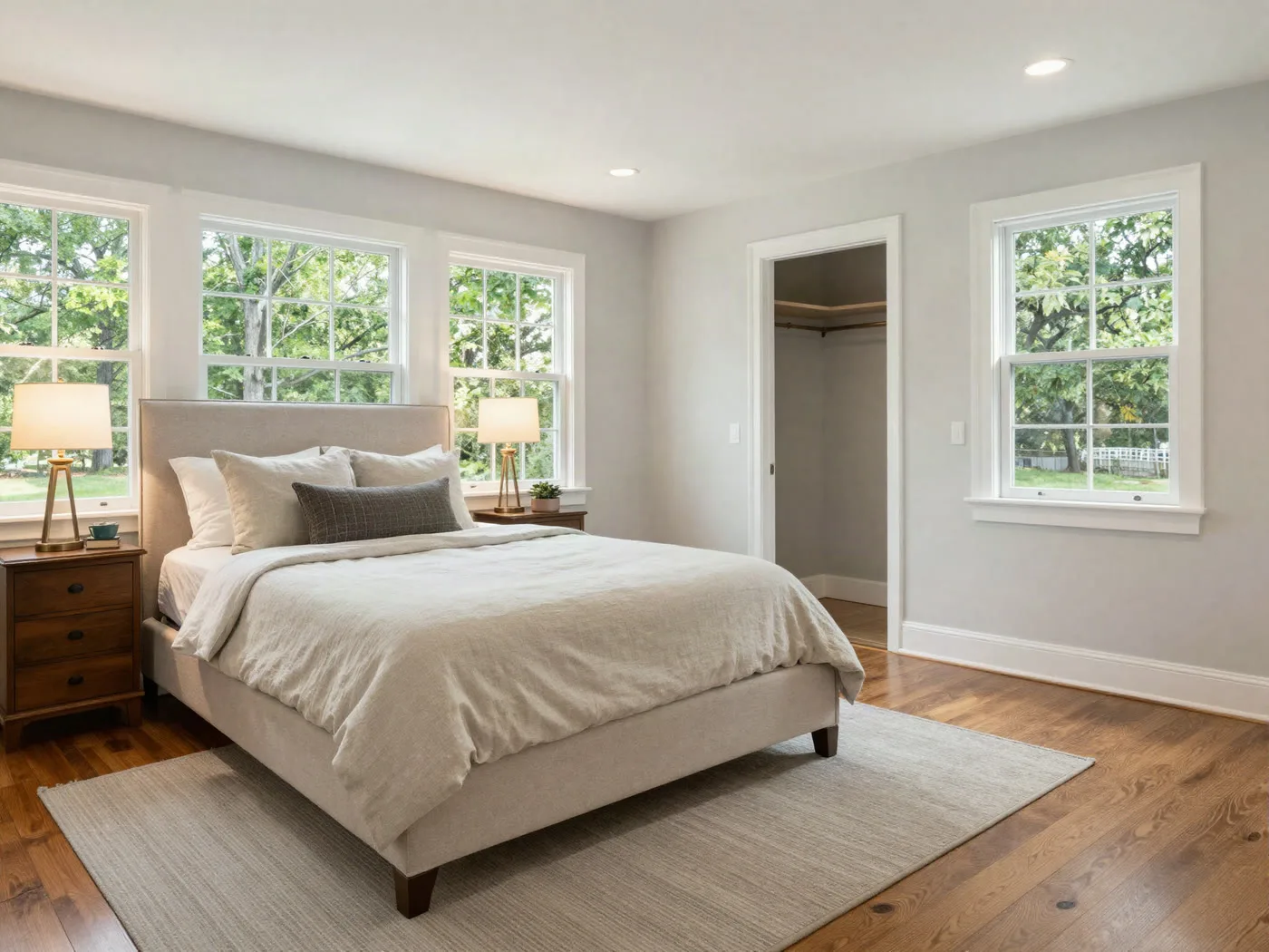 Primary bedroom suite with walk-in closet